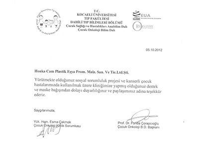 KOCAELİ UNIVERSITY FACULTY OF MEDICINE ACKNOWLEDGMENT